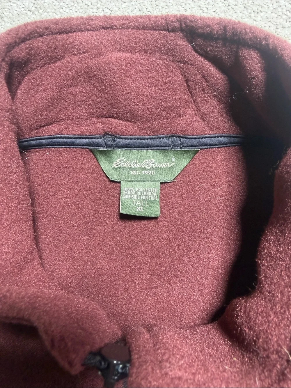 Eddie Bauer Sweater Fleece Vest Mens Sz XL Tal Full Zip Outdoor